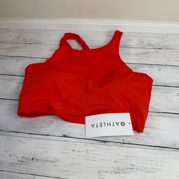 Athleta Vibrant Red crop Bikini Top, D-DD cups - Picture 1 of 3